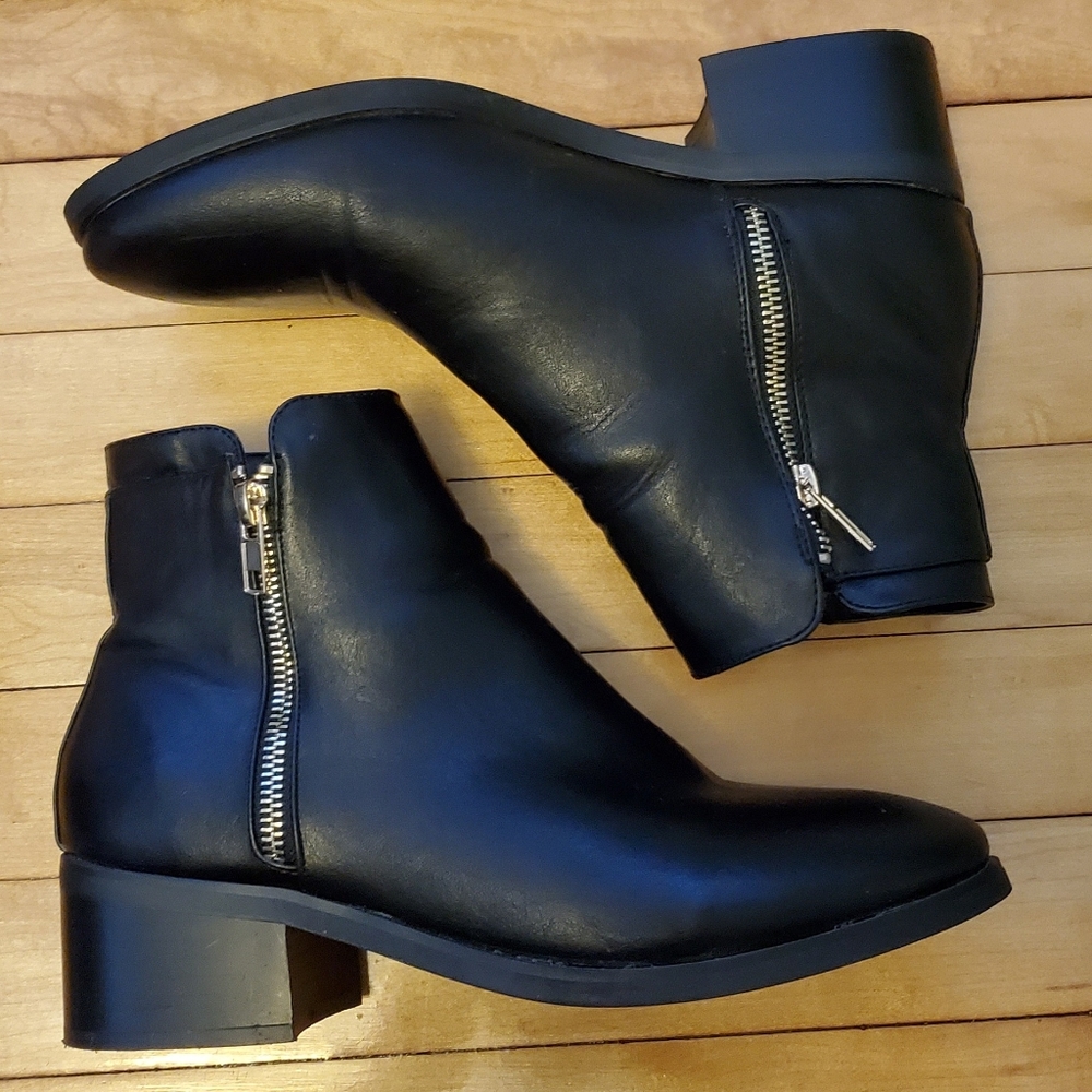 Forever21 Black Leather Booties